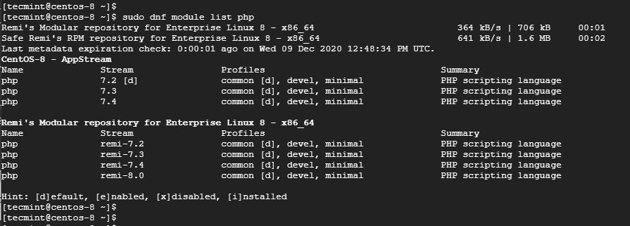 Install PHP 8 on CentOS/RHEL 8/7