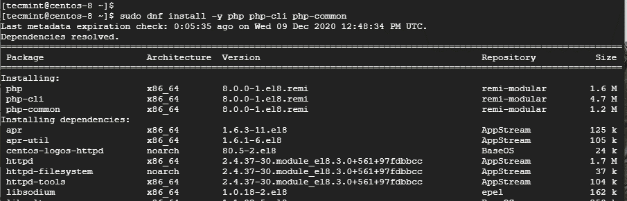 PHP 8.0 for Apache.