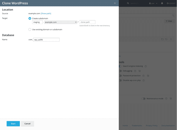 clone tool in the dashboard