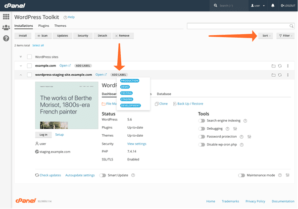 use the WPT's labels