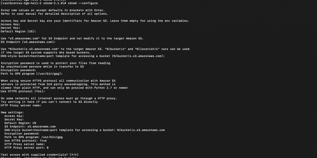 s3cmd DigitalOcean space configuration