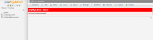 PhpMyAdmin - incorrect format parameter error