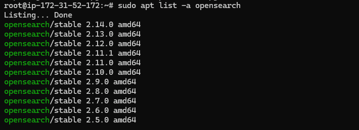 OpenSearch list