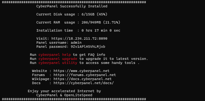 Cyber panel configuration