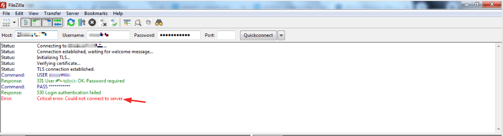 pure ftp response 530 login authentication failed filezilla pure ftp response 530 login authentication failed filezilla