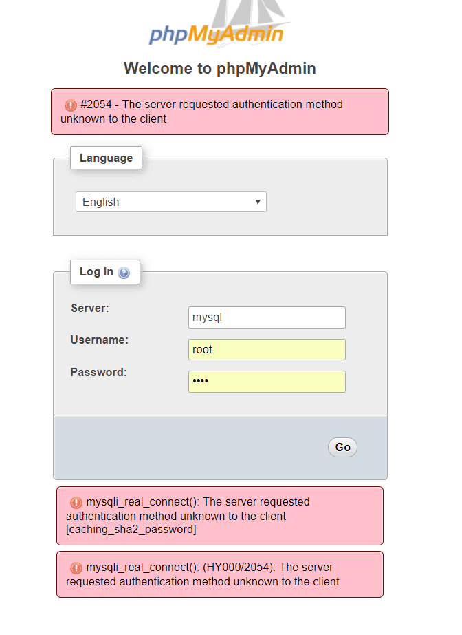 MySQL Error-The server requested an authentication method unknown to the client