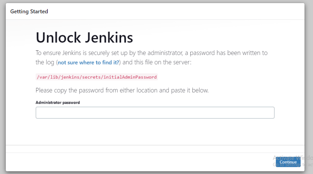 Unlock jenkins page
