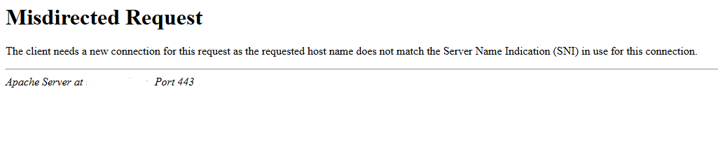 421 Misdirected Request Error